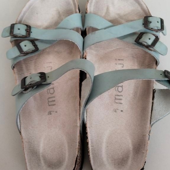 Sandal Wanita Mamiji  Flat Teplek 38 Biru