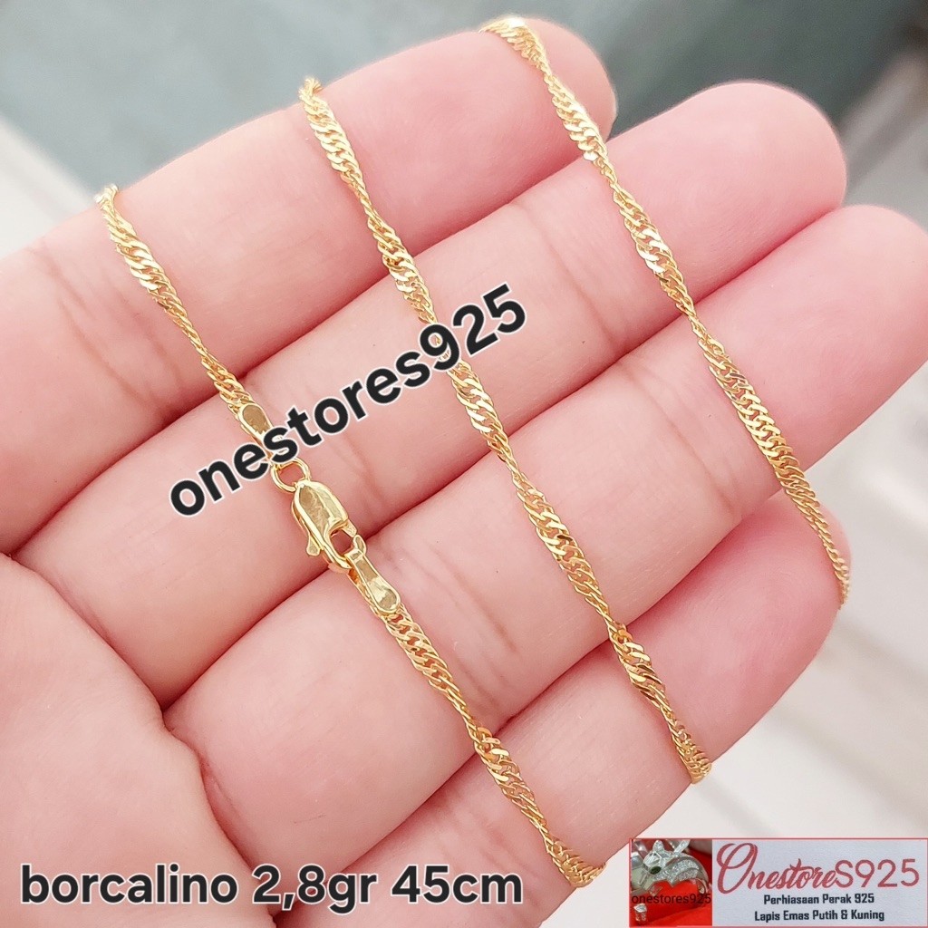 KALUNG BORCALINO PERAK 925 LAPIS EMAS KUNING