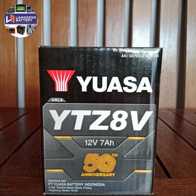 AKI MOTOR YUASA YTZ8V 12VOLT 7.4 AH AKI KERING ASLI