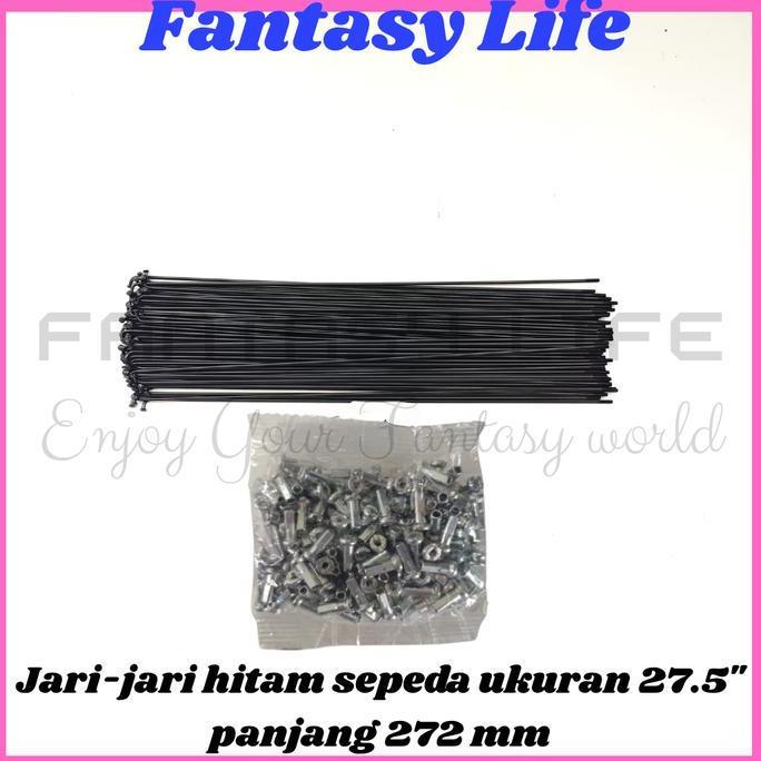 Fantasy Jari jari sepeda 27.5 warna HITAM spoke harga untuk @36 PCS panjang 272 mm sepeda MTB