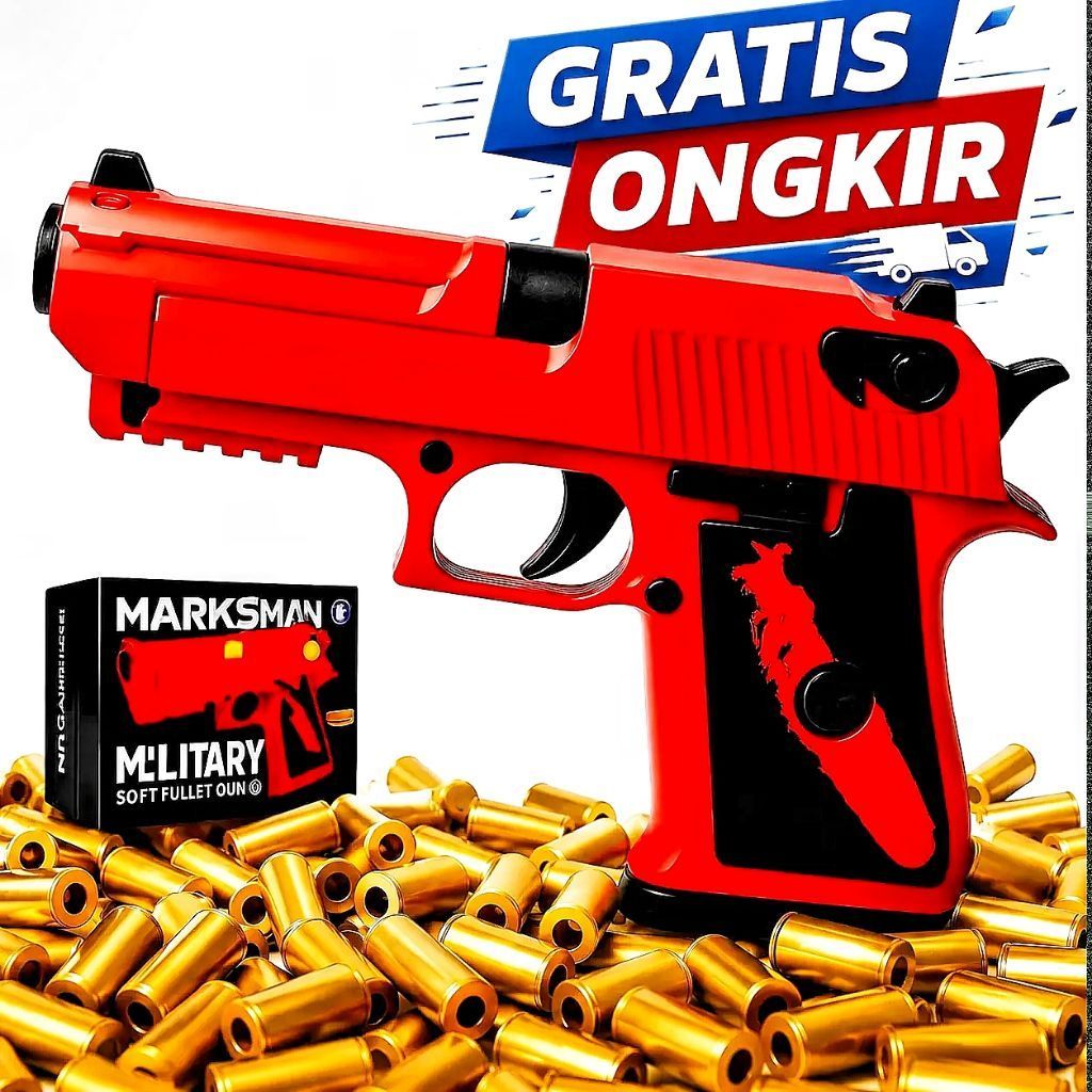 Mainan Anak MARKSMAN MILITARY BTC-3060 Mainan Tembakan Shell Model Desert Eagle Eject Keren