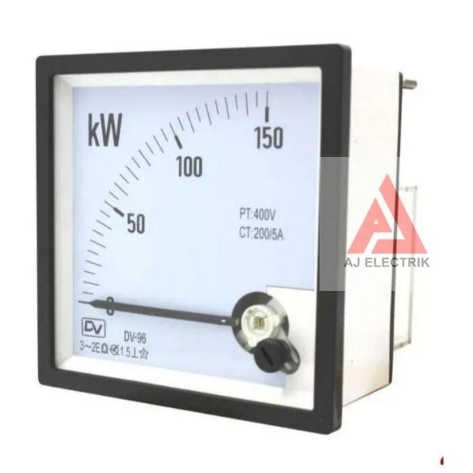 DV Analog Watt Meter 96x96mm / kW Meter 150kW class 1,5