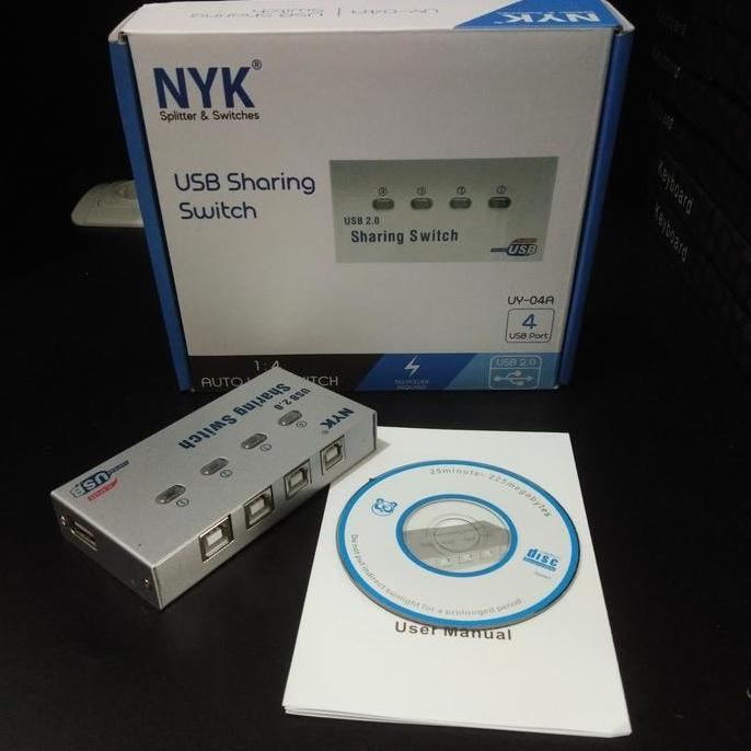 TERBARU - Nyk Auto Switch Printer 4Port/USB Sharing Switch Printer 4Port