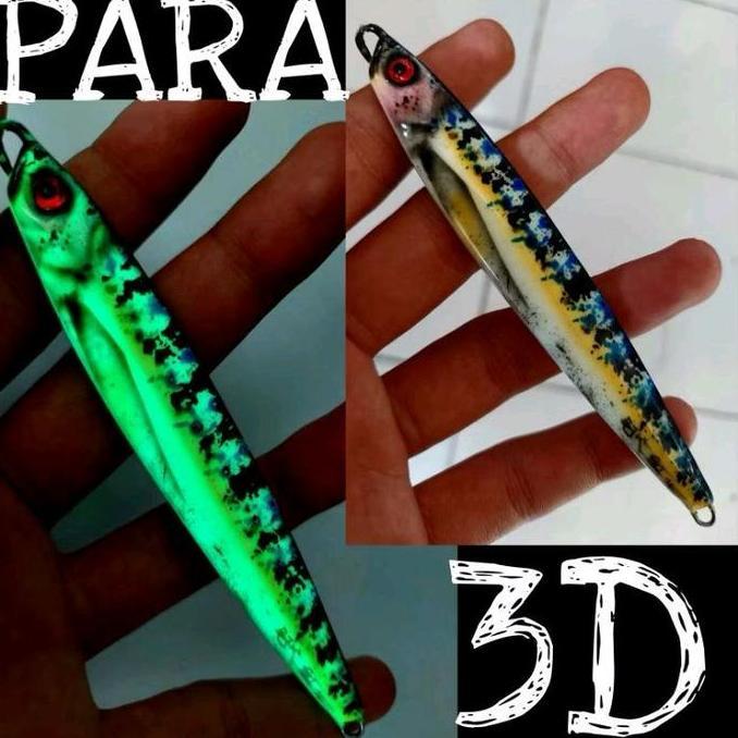 (Good) METAL JIG PARA 3D 60,80,100gram FULL GID UMPAN PANCING