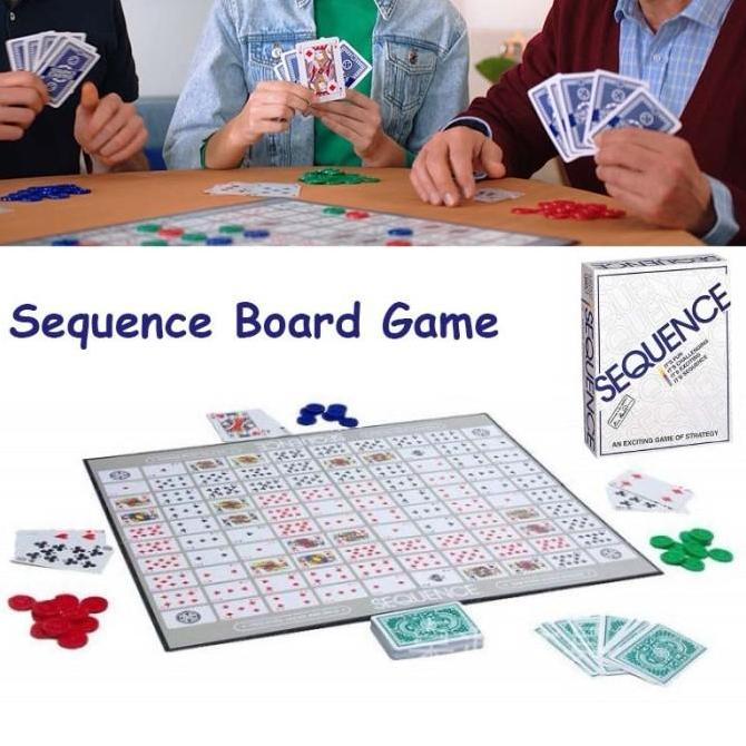 CORNUE Sequence Board Game Sequence Classic Game Card Game Mainan Board Game Seru Kartu Game Seru Se
