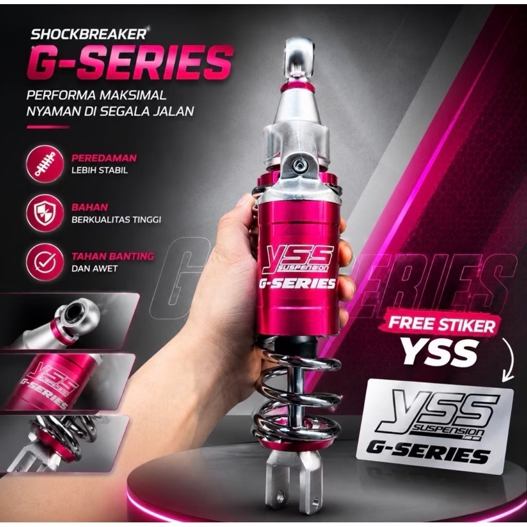 Shockbreaker Copy Model YSS  Tabung Singel Shock Untuk Motor Beat,Mio,Vario,Scoopy,Genio,Gear,Lexi,F