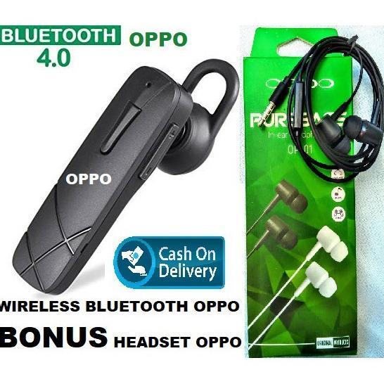 OPPO Handsfree Bluetooth BONUS HEADSET SUPERBASS OPPO Earphone Wireless Bluetooth Universal OPPO