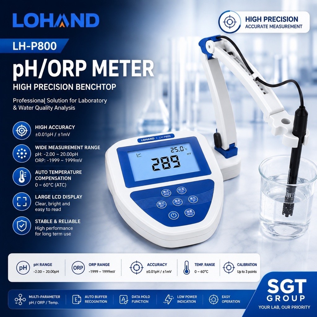 Lohand LH-P800 Digital Benchtop pH ORP Meter High Precision Water Quality Analyzer Alat Ukur pH ORP 