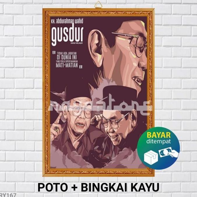 Bestprice- POSTER POTO + BINGKAI KH ABDURAHMAN WAHID POSTER GUS DUR