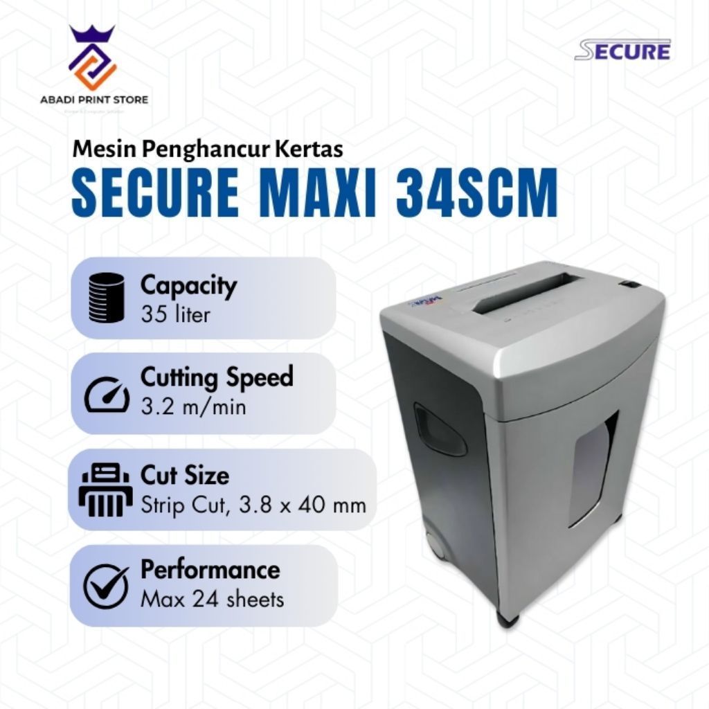 penghancur Kertas Secure Maxi 34Scm
