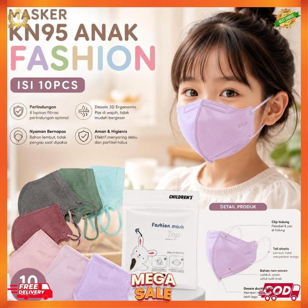 Masker KN95 Anak Motif ECER