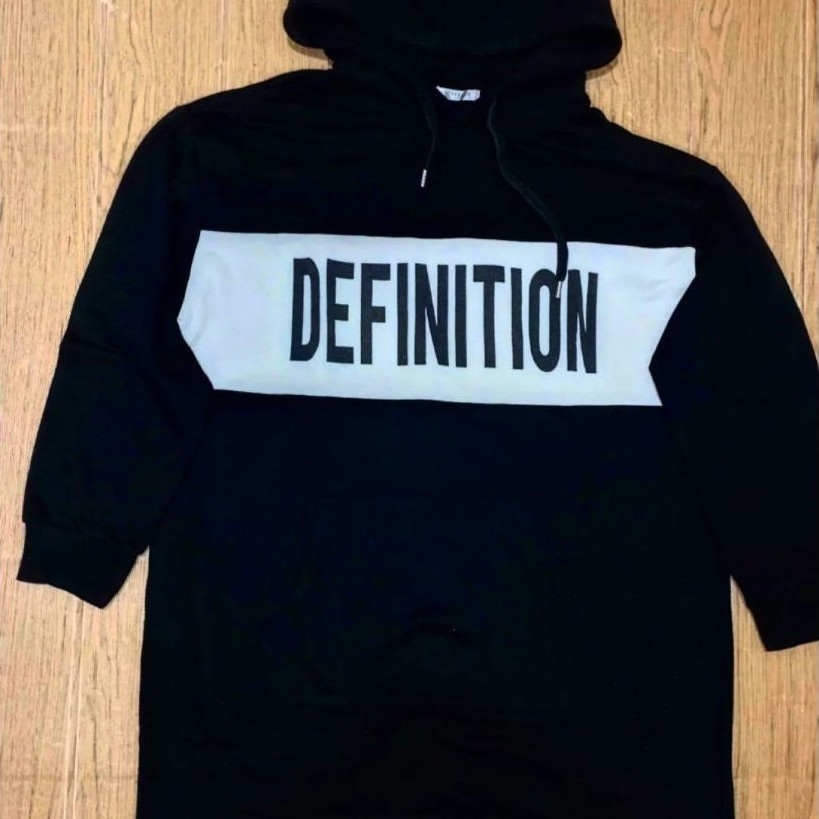 hoodie colza hitam tali serut