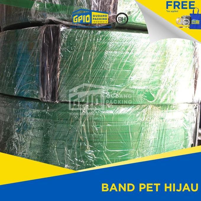 Tali Strapping Band Polyester PET (Warna Hijau / Hitam) 20Kg