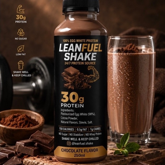 LeanFuel Protein Shake Rasa Coklat - Susu High Protein 100% egg white
