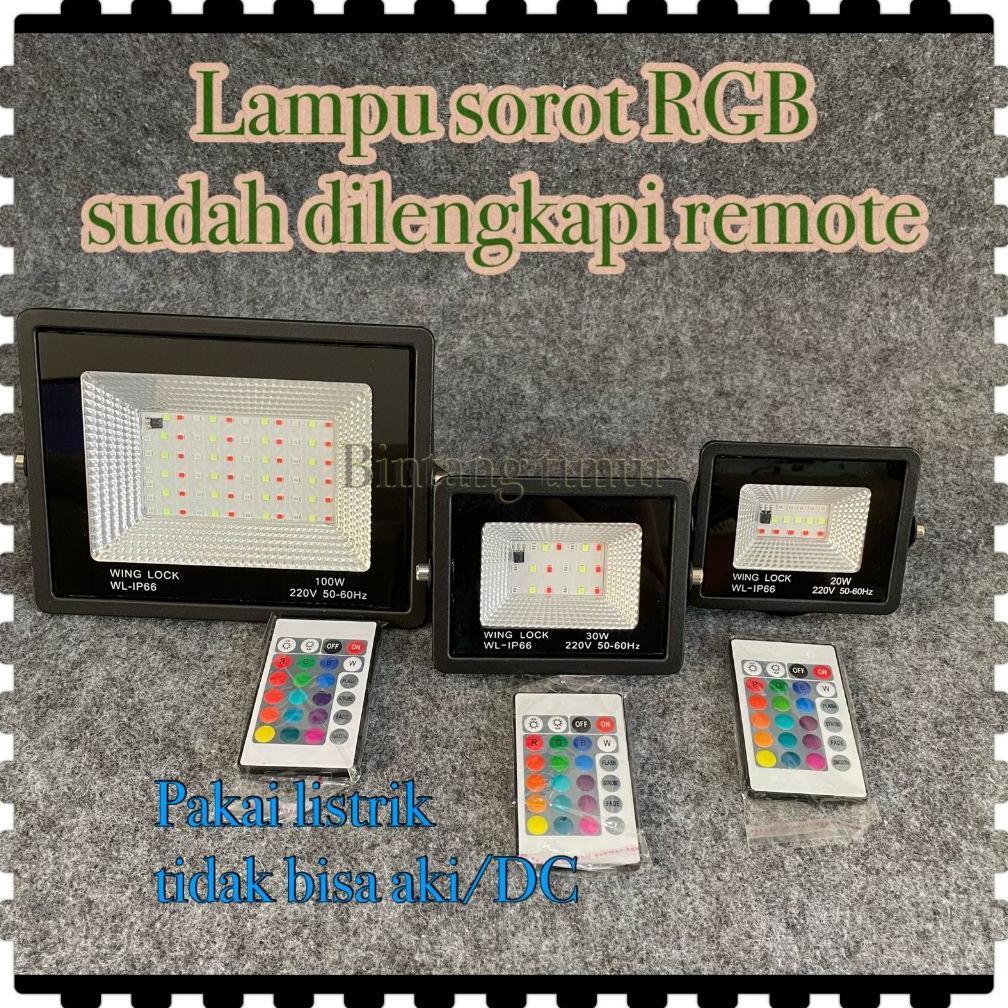 lampu led sorot tembak floodlight lampu outdoor LED RGB/Lampu sorot RGB REMOTE