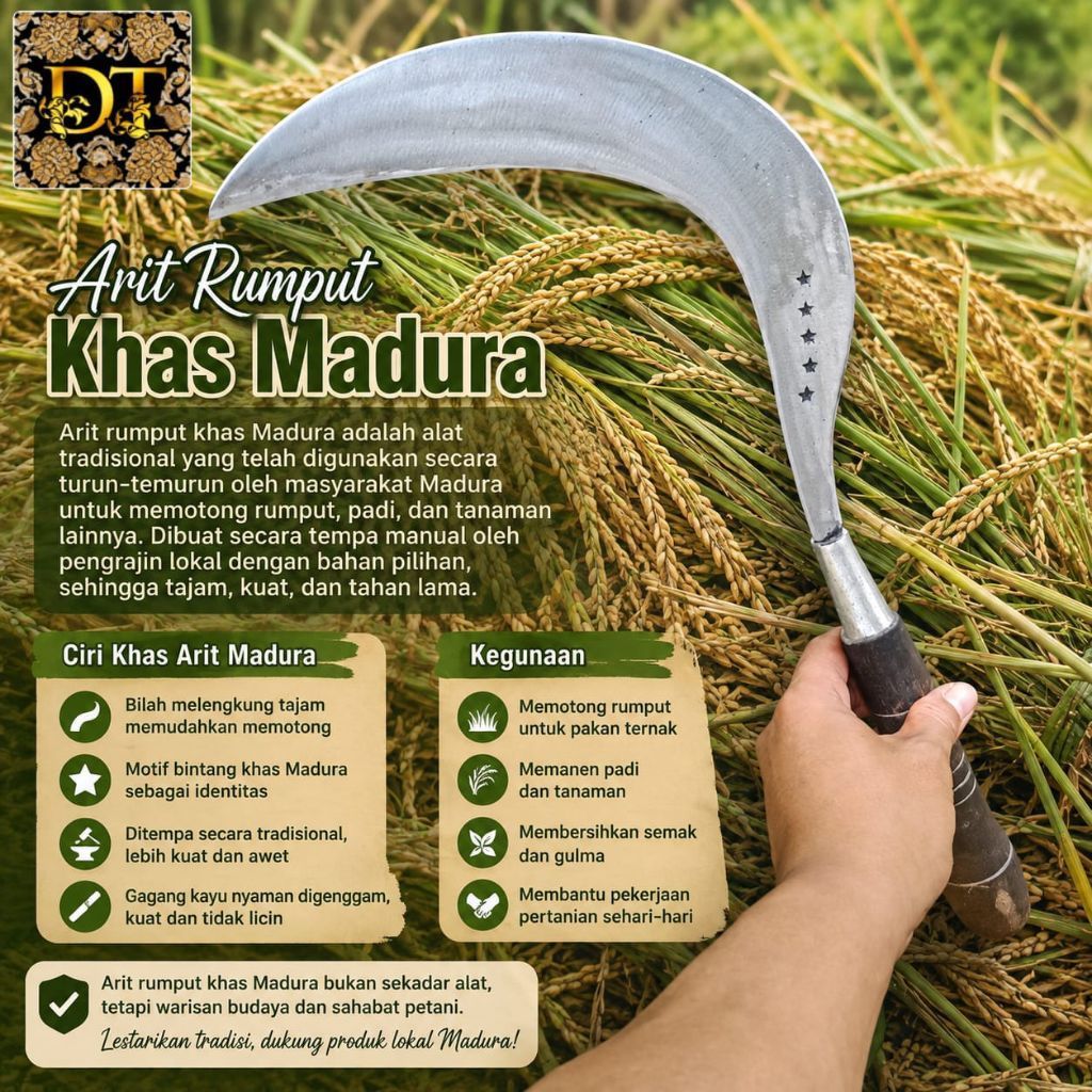 COD Arit rumput asli baja super tajam ori bintang lima madura