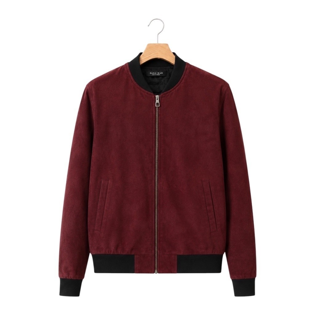 (L) Suede Bomber Jacket ZARA MAN
