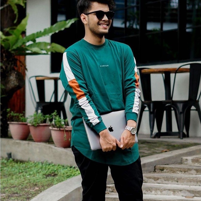 Kareem Kaos Kurta Lengan Penjang