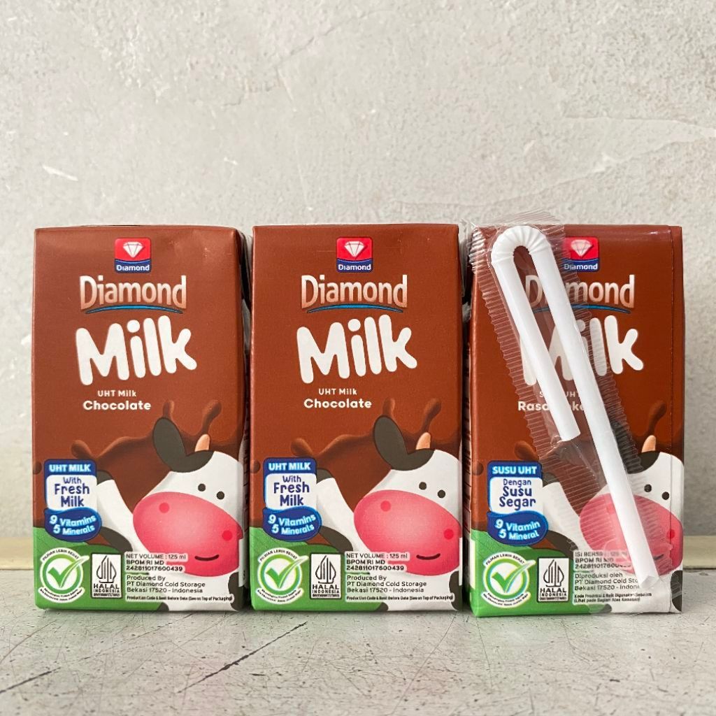 (125 ml) Susu Uht Diamond rasa cokelat | susu uht diamond
