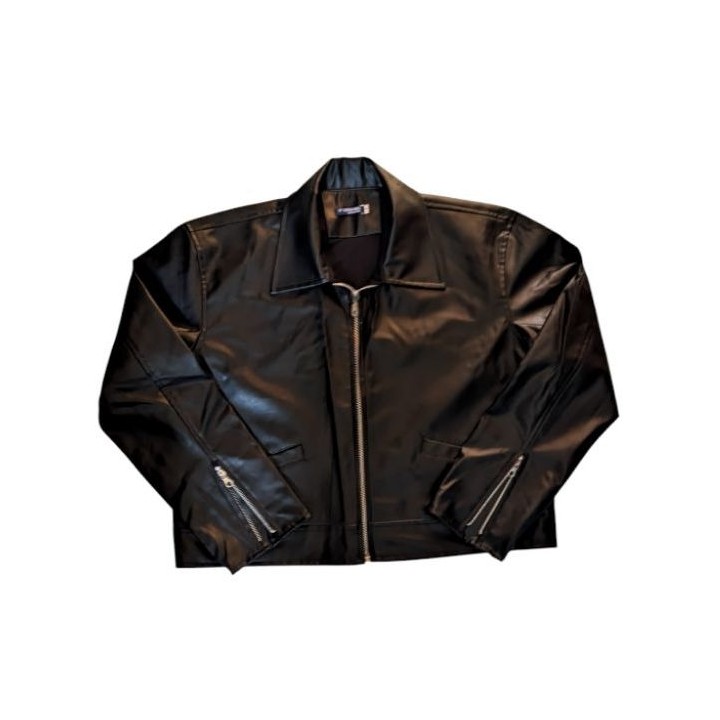 leather jacket boxy