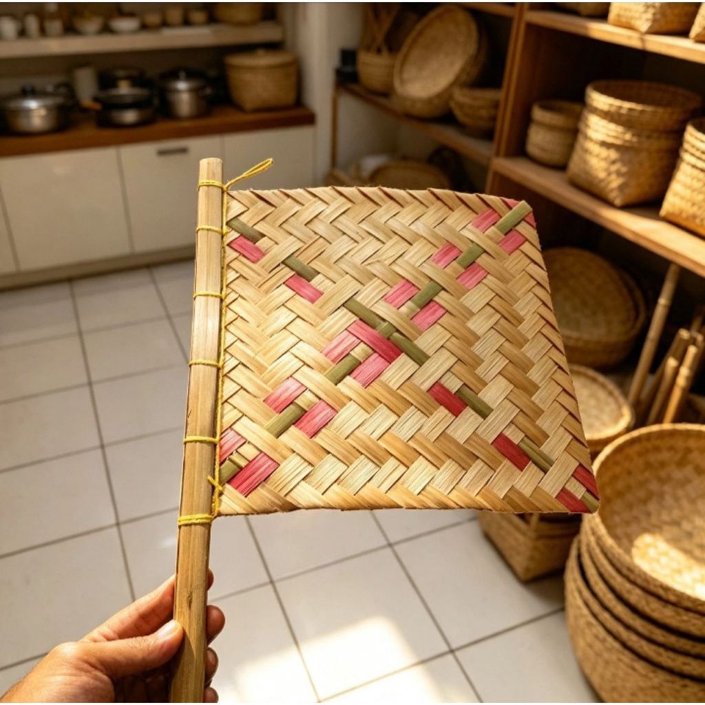 Kipas Bambu Kerajinan Tangan Anyaman