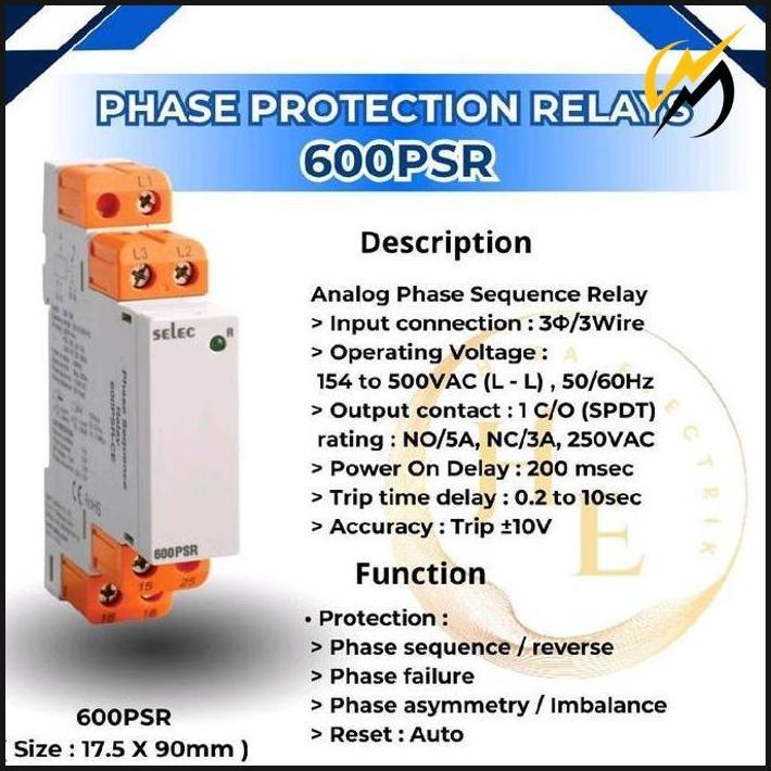 Analog Phase Sequence Relay 600Psr Selec Pfr Relay Terbaru