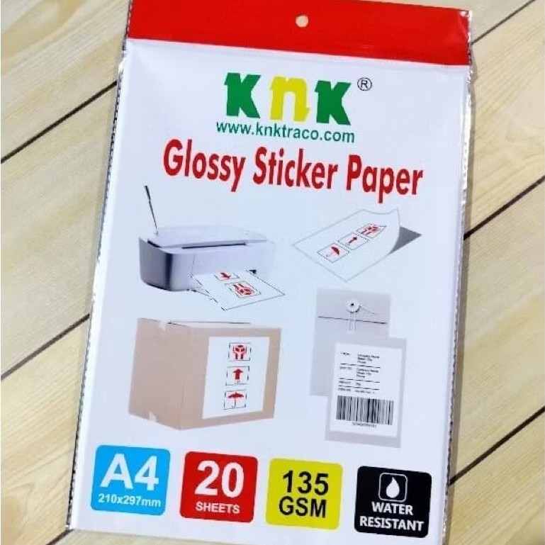 (Pack=20Lbr) Kertas Foto Sticker Glossy KNK 135 Gsm
