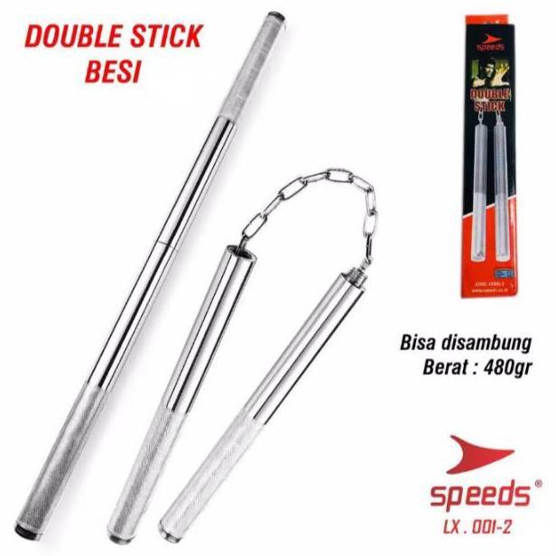 Double stick Tongkat Ruyung sambung nunchaku stainless bisa di sambung Ready