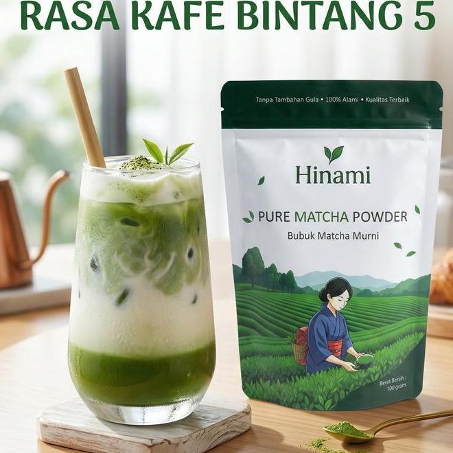 Hinami Japanese Pure Matcha 100Gr Bubuk Matcha Murni Untuk Latte Dan Kue