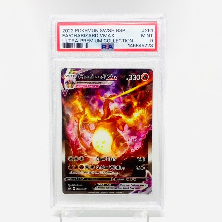 PSA 9 Charizard vmax promo inggris swsh 261- slab grading pokemon original charizard sar charizar ch