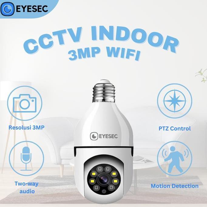 Inti- Eyesec Cctv Lampu V380 3Mp Kamera Cctv Wifi Lampu Cctv 360 Derajat Cctv Lampu Bohlam Ip Camera