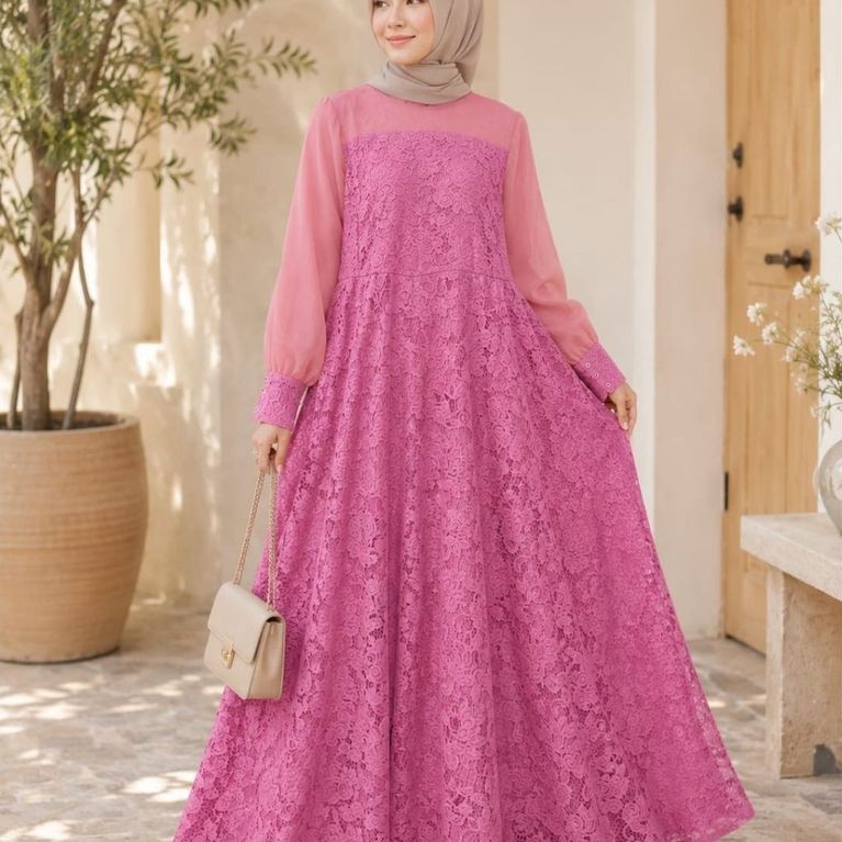 gamis brukat by saya basic