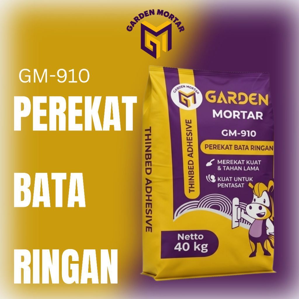GM - 910 Mortar Perekat bata ringan/hebel/Thinbed *40kg
