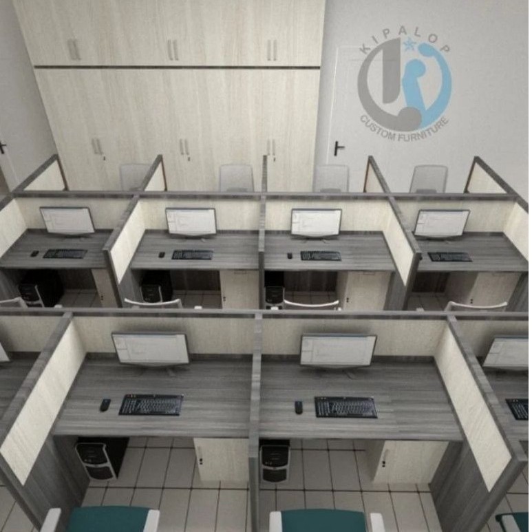 Partisi meja kantor | cubicle workstation minimalis | sekat meja kerja | meja kantor 4 seater | meja