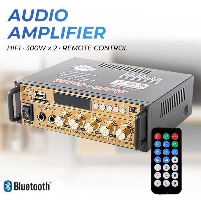 GRASSSTEKNO Audio Ampurifier Bluetooth 5.0 Stereo 2 Channel 800w -BT-309E One&Audio