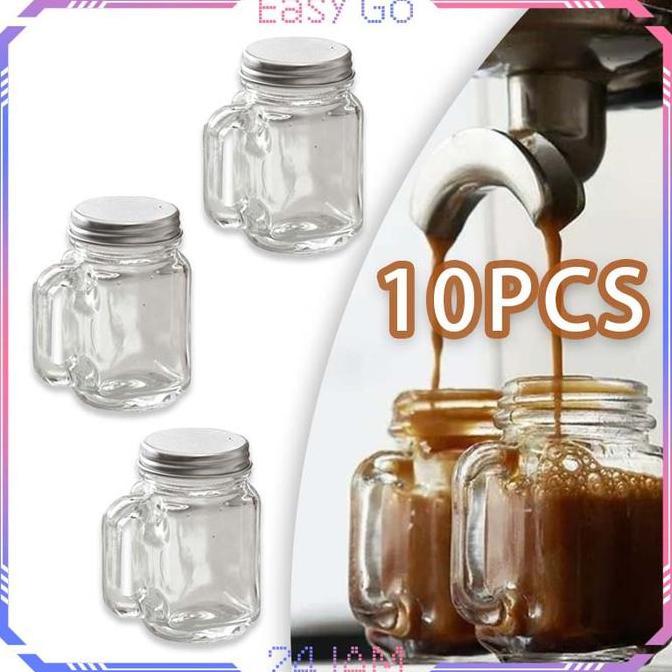 SAMBINAKA Isi 10pcs Cangkir Espresso Mini 40ml Espresso Shot Mini Mug Portable Espresso Jar Mini Min