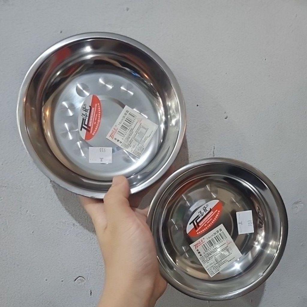 piring stainless 14cm 16cm gaojiubuxiugang piring kue piring snack piring persiapan piring sayur