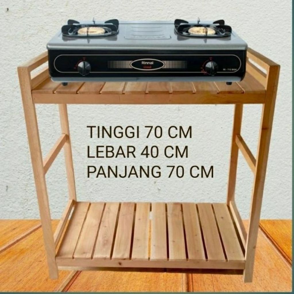 Meja Kompor Gas 2 Tungku Rak Kompor Gas Rak Susun Serbaguna