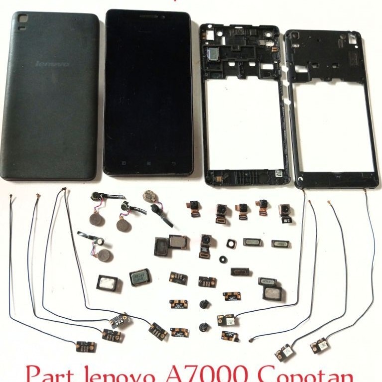 Sparepart Lenovo A7000 second original copotan kabel siyal  papan siyal  getar  speaker atas  kamera