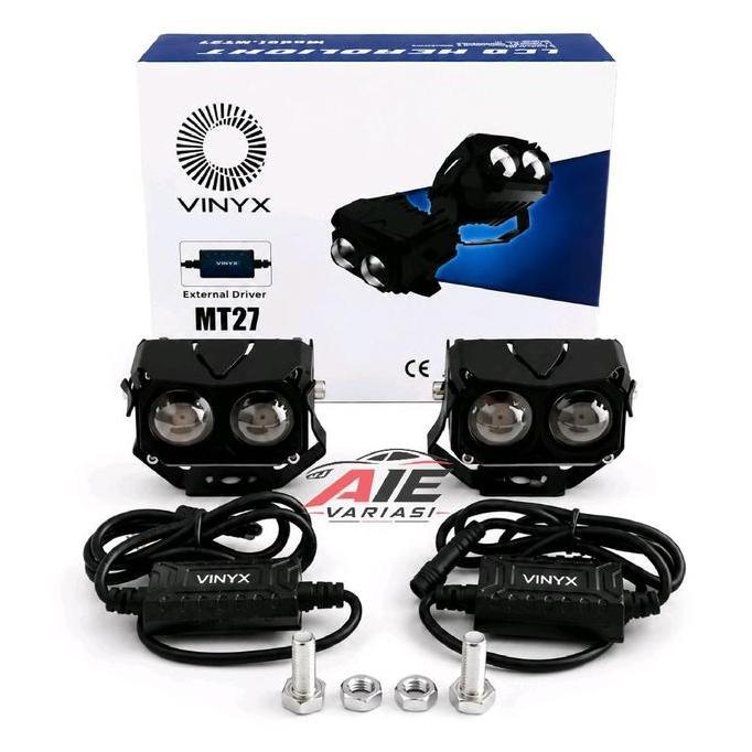Sepasang Lampu Tembak Led Sorot Laser MT 27 Motor Mobil Vinyx