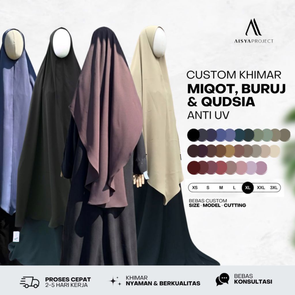 BEBAS REQUEST- KHIMAR MIQOT, BURUJ, QUDSIA V, VU, U, BASIC