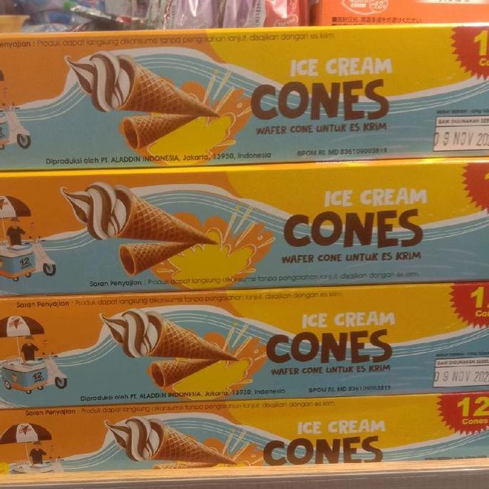 Aladdin Natural Ice Cream Cone Isi 10 Wafer Cone Es Krim