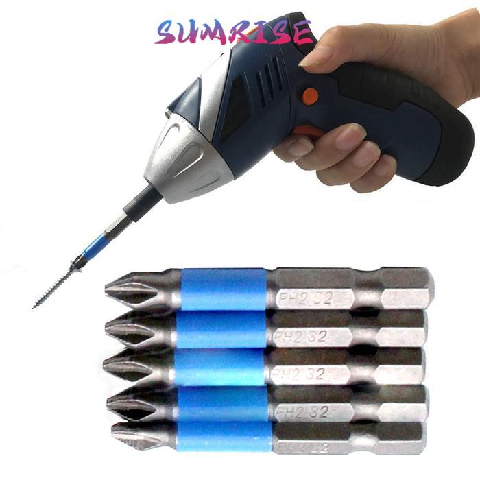 10pcs Mata Obeng Bor/5mm Non Slip Ph2/ Mata Bor Obeng/Elektrik Hex Shank/ Anti Slip Kualitas Tinggi 