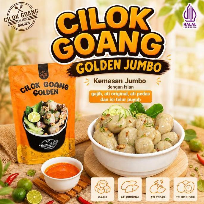 Cilok Goang Golden Jumbo, cilok Goreng Kemasan Instan Food Frozen Jajanan Makanan