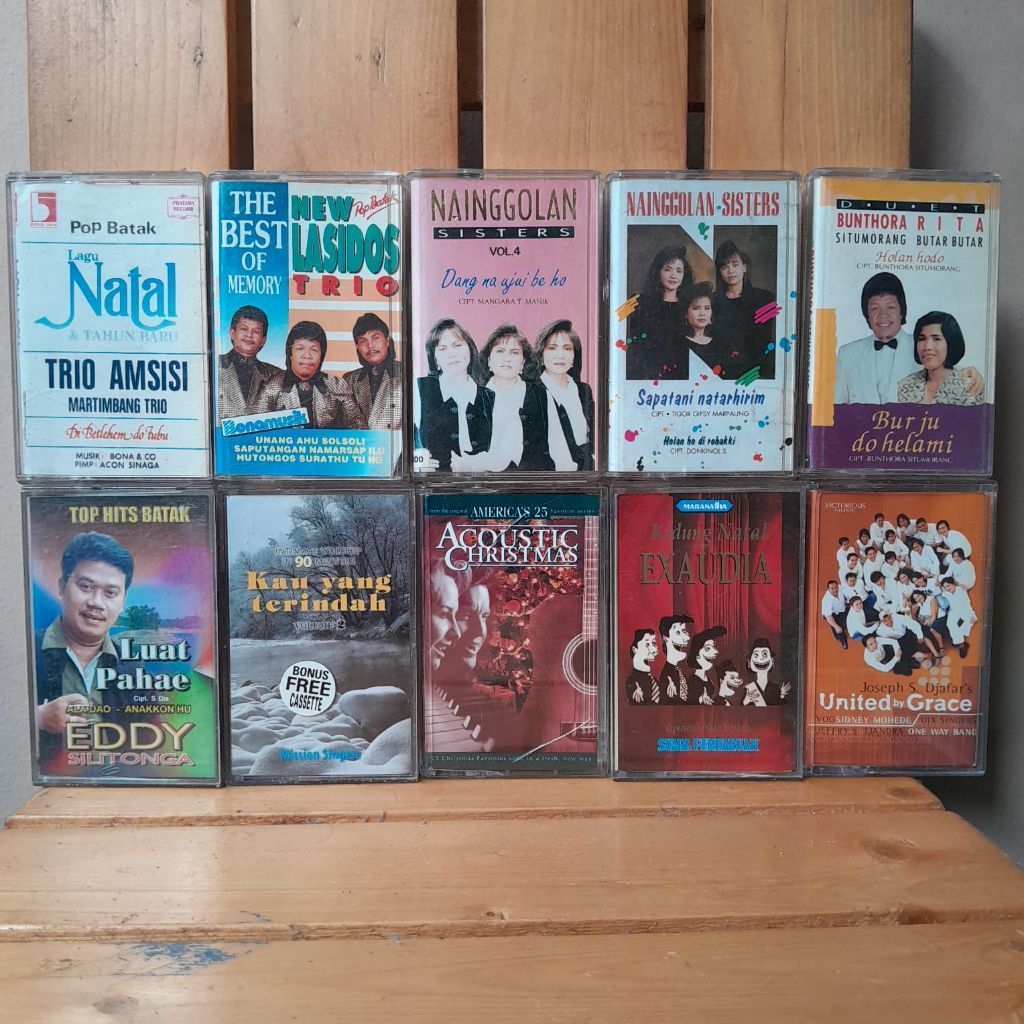 KOLEKSI 10 KASET PITA MUSIK LAGU ROHANI KRISTEN DAN LAINNYA