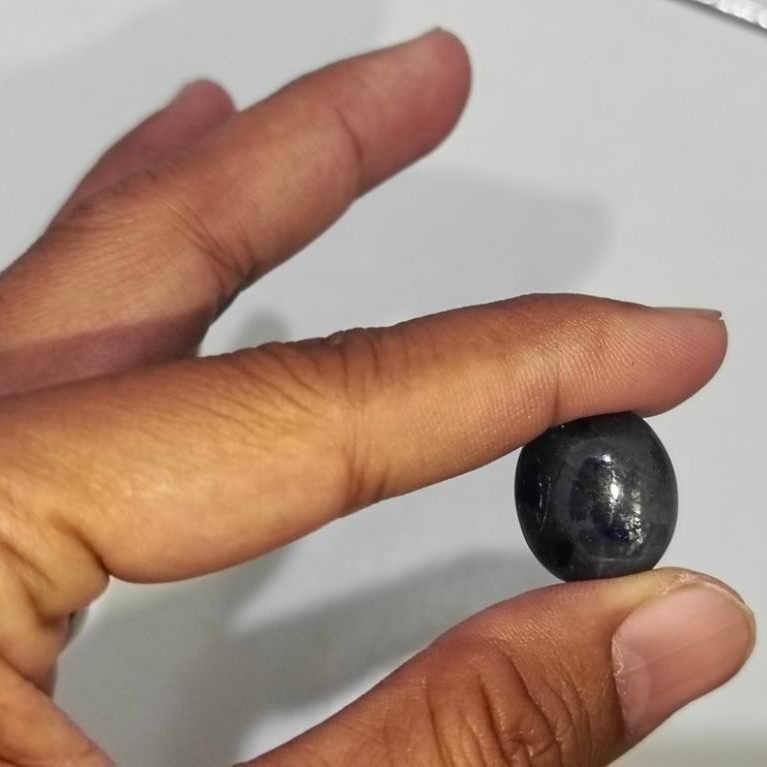 natural blue sapphire star Madagascar + memo AGLI