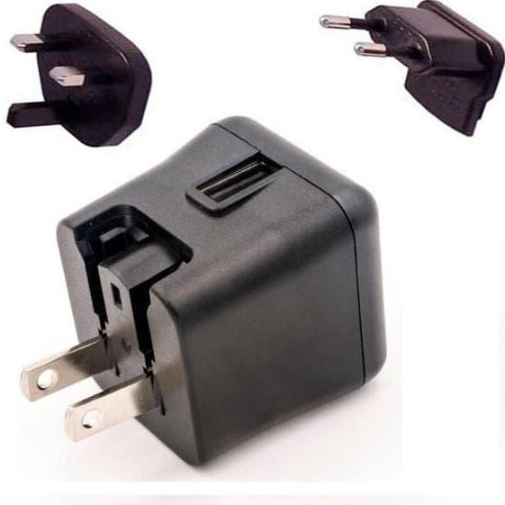 KTEC P4716 3A TRAVEL CHARGER USB PORT US PLUG WITH EU & UK ADAPTER BK FAS08