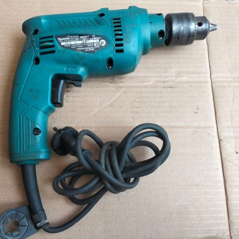 Bor 13 MM Makita M0801B kondisi normal( BARANG SECOND/BEKAS)