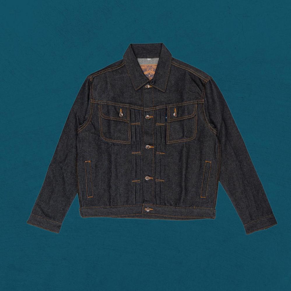 Discount Sage Canine Type II 14oz Deep Indigo Denim Jacket Denim Jacket