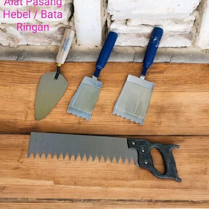 Alat Tukang Bata Ringan / Hebel - Gergaji Hebel, Sendok Semen Galur Asli Baja 18Cm, Cetok Hebel Keci